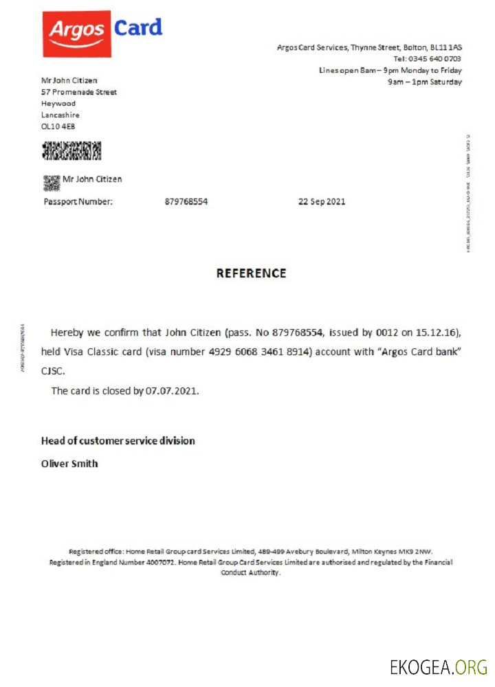 Royaume , Uni , Référence Argos Card , closure